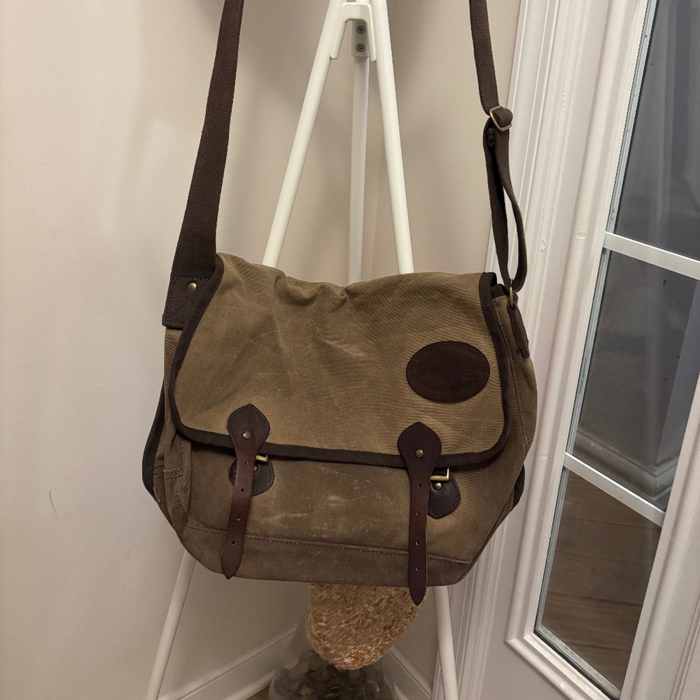 Carrier Brief Messenger Bag Waxed Canvas and Leather